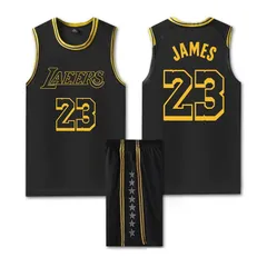 キッズ用 レブロン・ジェームズ 23番 バスケットボールユニフォーム 速乾練習着 普段着る 誕生日 プレゼント ブラック