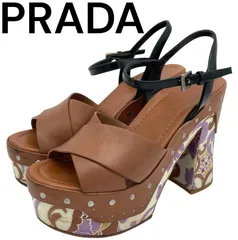 プラダ PRADA 花柄モチーフ 厚底 サンダル ゴールド 34 プラダ PRADA 花柄モチーフ 厚底 サンダル ゴールド 34 - メルカリ