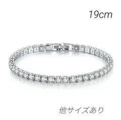 ブレスレット テニス ヒップホップ 19 クリスタル シルバー スワロフスキー