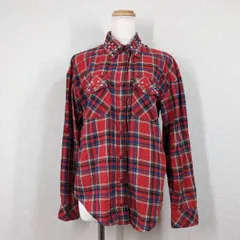 【Sorridere】シャツ　長袖　チェック　赤　スタッズ　M　レディース　チェック 綿 平成ギャル y2k　フェアリーグランジ　森ガール　パンク
