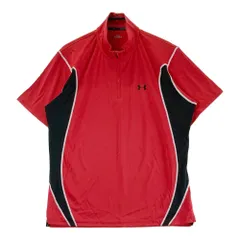 サイズ：XL UNDER ARMOUR アンダーアーマー  ハーフジップ半袖Tシャツ  レッド系 [240101433422] ゴルフウェア メンズ ストスト
