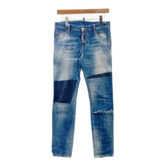 ディースクエアード パッチワーク スキニー ジーンズ デニムパンツ ボトムス ダメージ加工 S75LA0939 S30342 DSQUARED2 ズボン IL14895■