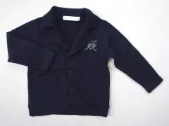 タルティーヌ エ ショコラ タルティーヌエショコラ tartine et chocolat アウトレット 子供服 男の子 長袖 ニット ジャケット カーディガン 紺 秋 冬 M 約 100cm ★3 トップス ボーイズ 男児 キッズ 【中古】 ユーズド