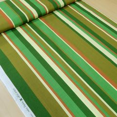約110×50cm　ハワイアンプリント生地 キャシー中島 キャシーマム ハッピーストライプ 02405-2 グリーン　生地 布地 布 ハンドメイド