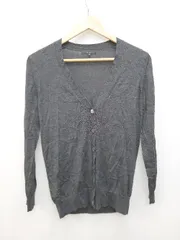 ◇ ICB アイシービー 羊毛混 シンプル 長袖 ニット カーディガン サイズS ブラック レディース P  【1403180017346】