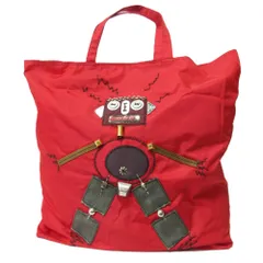 【正規品】プラダ PRADA トートバッグ ロボット 刺繍 ナイロン 赤 A4可 正規品】プラダ PRADA トートバッグ ロボット 刺繍 ナイロン 赤