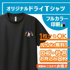 オリジナルTシャツ 　速乾Tシャツ　ドライ　子供　大人　サイズ　カラー豊富　フルカラー対応　スポーツ　クラブチーム　 オリジナルTシャツ 　１枚からOK♪　オーダーメイド　ユニフォーム　作成　チームTシャツ　 制作 プリント 印刷 オリジナル　仕事着　作業着