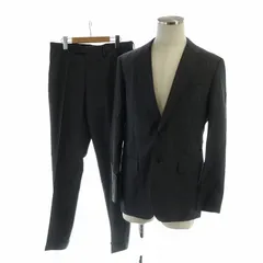 ポールスミス PAUL SMITH エルメネジルドゼニア スーツ セットアップ 上下 テーラードジャケット パンツ ジップフライ 総裏地 長袖 ロゴ ストライプ L グレー /MQ