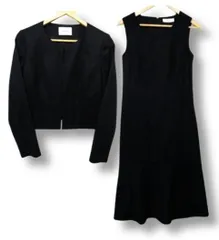 【美品】ミスジェイ MISS Jフォーマル セットアップ ノーカラージャケット+ワンピース 入学式/卒業式/卒園式/黒 サイズ40 ■管理番号L28466SSS-2801178-20-3（1350）