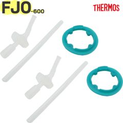 サーモス FJO-600 ストローセット×2個 / パッキン×2個 B-006100 / B-006101 純正交換用部品 THERMOS 真空断熱2ウェイストローボトル水筒用【ネコポス】