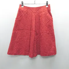 ◇ ⊇ ROPE' ロペ ウール100% ひざ上 台形 スカート サイズ36 レッド レディース E  【1412090000287】