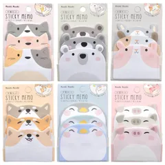 新品 付箋 メモ帳 かわいい 付箋 可愛い動物 6冊セット 45枚*6冊 270枚 メッセージシール ノートメモ用紙 動物型付箋 メモ帳 かわいい 付箋 おもしろ 文房具 強粘着 手帳 メモ用紙 粘着メモ ギフト お礼 プレゼント用