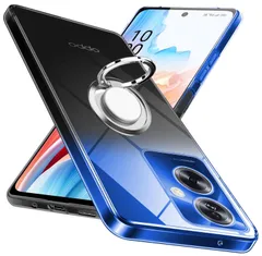 【在庫処分】ケース リング TPU 5G 薄型 軽量 シリコン OPPO A79 5G カバー A79 グラデーション色 ケース スマホケース 耐衝撃 指紋防止 車載ホルダー対応 OPPO 防塵 一体型 人気 携帯カバー 全面保護カバー ブルーブラック
