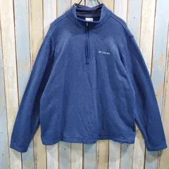 6-201☆コロンビア☆ハーフジップニットスウェットトレーナー☆刺繍ロゴ☆Lサイズ