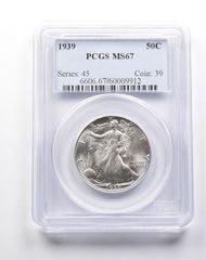 MS67 1939年ウォーキング・リバティ・ハーフダラー PCGS 
