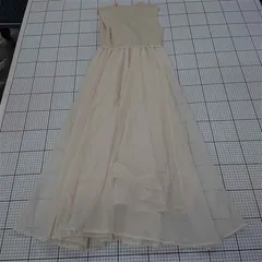 ◇ ⊂ Louere ルエレ 異素材 切替 ノースリーブ ロング丈 ワンピース サイズL ライトベージュ系 アイボリー系 レディース E  【1509180008060】