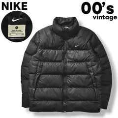 00s ヴィンテージ ナイキ NIKE 裏地模様有 ダウンジャケット  XL 黒