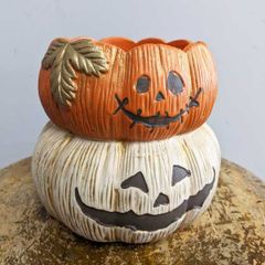 ハロウィン　オーランタンダブルL　パンプキンポット　お色はお選び下さい。　セメント植木鉢