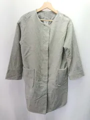 ◇ VIS ビス ポケット シンプル カジュアル 長袖 ノーカラーコート サイズF グレー レディース E  【1405140049817】