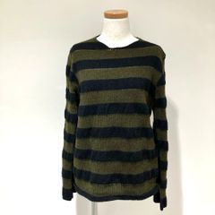 RL-N507 コムデギャルソン コムデギャルソン COMME des GARCONS COMME des GARCONS ウール ローゲージ ボーダーニット カーキ×黒 XSサイズ 2023年A/W