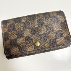 【送料無料】Louis Vuitton/ルイヴィトン/二つ折り財布/ダミエ/ブラウン/ポルトフォイユトレゾール/中古品