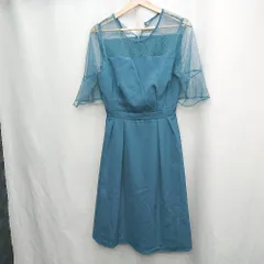 ◇ ⊂ ◎ BELINDA DE CAPRIS パーティードレス 半袖 ひざ丈 ワンピース サイズM グリーン系 レディース E  【1505220013476】