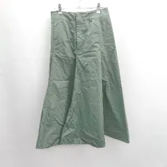 ◇ ⊂ UNIQLO ユニクロ 221-445002 コットンツイル ロング フレア スカート サイズ表記なし ダークグリーン レディース E  【1501160019677】