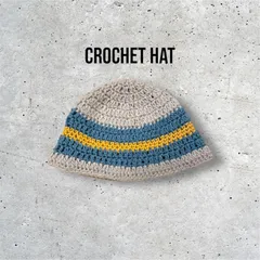 【クロシェハット】冬用　毛糸　ハンドメイド　クラッシャーハット　バケットハット　ニット帽　かぎ針