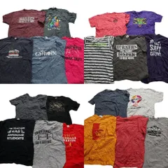 古着卸 まとめ売り カラーmix プリント 半袖Tシャツ 20枚セット (メンズ XL ) アンダーアーマー 無地 ボーダー 中古 古着 MY8124