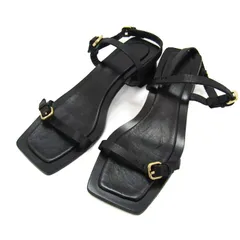 ザラ サンダル ストラップ 太ヒール ローヒール 靴 レディース 36サイズ ブラック ZARA 【中古】