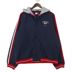 00's トミージーンズ フーディードッキングスタジアムジャケット 大きいサイズ古着 メンズUS-XLサイズ jc-0288