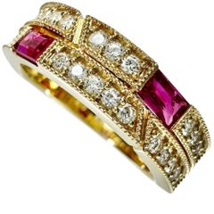 12号 ルビー 0.45ct ダイヤモンド 0.41ct リング・指輪 K18ゴールド 18金  4.8g レディース 【中古】【真子質店】【NN】
