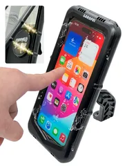 バイク スマホホルダー 防水 原付 雨除け 防水スマホホルダー バイク用スマホホルダー 【マグネット式だから快適】 耐衝撃 超高感度スクリーン 防塵 防汚 角度調整が自由自在 7インチ以下対応 (Bタイプ(バイクミラー)) [Bタイプ(バイクミラー)]