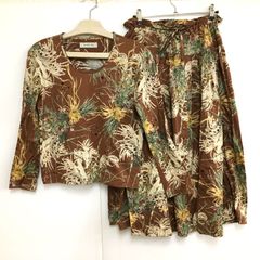 KANEKO ISAO カネコイサオ セットアップ カットソー スカート ブラウン系 茶色 花柄 レディース K23UA05 K23UA04 25b菊E
