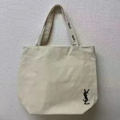 新品 イヴ・サンローラン トート ベージュ ノベルティ　刺繍ロゴ　ファスナー付き　キャンパス