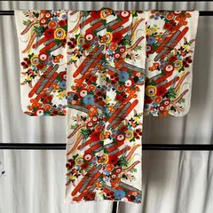 【希少】【着物のみ】七五三　5-7歳　女の子着物　四つ身　セミアンティーク　中古　ビンテージ　#きもの猫田 T385