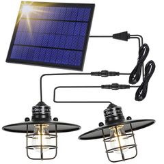【特価商品】太陽光発電 センサーライト人感センサー 2000mAh電池容量 防犯ライト電球色 玄関灯 光センサー付き LEDソーラーライトペンダントライト屋外 夜間自動点灯 電気代不要 IP65防水 DINGLILED分離型2灯 口金E26 玄関先/庭/駐車場