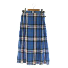 オニール オブ ダブリン O'NEIL OF DUBLIN リネン チェック キルトスカート ロング 8 ブルー /MY ■OS