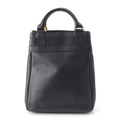 デルヴォー レザー ヴィンテージ ショルダーバッグ 2WAY ハンド ネイビー【中古】
