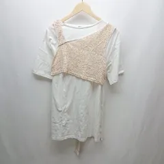◇ 新品 ap retro アプレトロ 2way シンプル オシャレ 総柄 Tシャツ ブラウス - サイズF ベージュ ホワイト レディース E  【1305290008514】のサムネイル