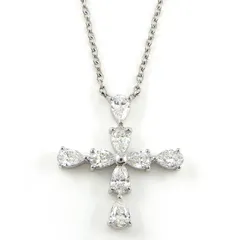 ハリーウィンストン HARRY WINSTON ネックレス シンボルズ ペアシェイプ ミニクロス PEDPREMCPM 8ポイント ダイヤモンド 0.48ct PT950 【中古】のサムネイル