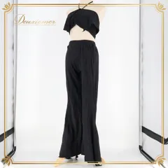 【ベリーダンス用衣装】ブラック系 レッスン着 上下セット トップス フレアパンツ セット 黒 無地 シンプル 真っ黒 セクシー フレアパンツセット ブラック トップス セットアップ 練習着 レディース ダンス衣装 シンプルデザイン