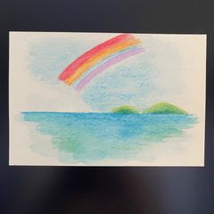 絵画色鉛筆風景画『沖縄の海』原画 - メルカリ