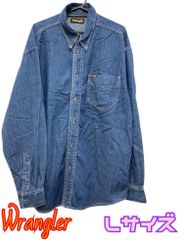 Wrangler　メンズ　長袖　デニムシャツ　胸ポケットつき　紺色　美品　U-406