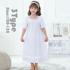 キッズ 女の子 ネグリジェ パジャマ ワンピース お姫様 夏 半袖 フレア 可愛い オシャレ ルームウェア 部屋着 寝巻き ゆったり 子供服 3色