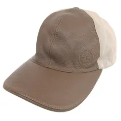 【本物保証】 超美品 グッチ GUCCI インターロッキングG ベースボールキャップ 帽子 綿 レザー S レディース 希少 レア 茶 337798 202291
