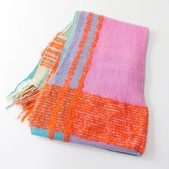 【パラスパレス】美品　ブルーストール　ピンク色フリンジ パラスパレス】美品 ブルーストール ピンク色フリンジ