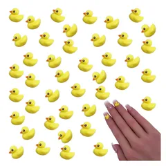 ネイルパーツ アヒル 動物 8ｍｍ イエロー 鳥 50個 3Ｄ 立体 アニマル 樹脂製 ミニ カボション レジン 貼り付け デコパーツ ハンドメイド 手芸 パーツ BD3861