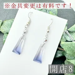 【開店8】ハンドメイド ピアス イヤリング レジン シンプル 揺れる グラデーション シルバー ネイビー 氷