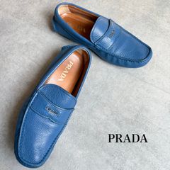 美品】PRADA プラダ ホワイト レザードライビングシューズ ローファー